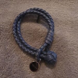 Bottega Veneta Blue Nappa Wrap Bracelet
